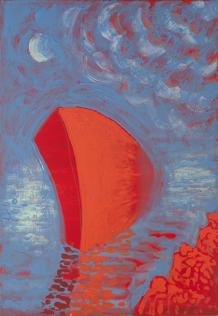 ΚΟΚΚΙΝΟ ΚΑΡΑΒΙ Ι, 2019, ακρυλικά σε μουσαμά, 55*75