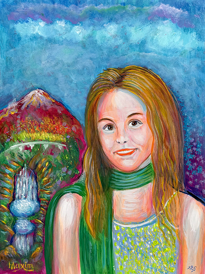 "Lika", acrylic on gesso board, Bishop Maxim, 2025