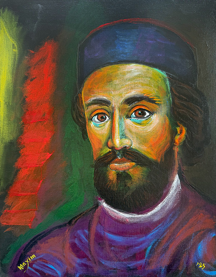 "Seer Beyond the Visible", acrylic on canvas panel, Bishop Maxim, 2025