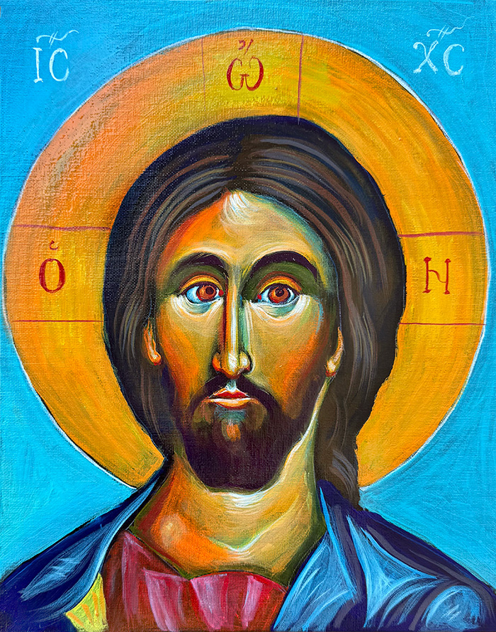 "Christ", acrylic on canvas board, Bishop Maxim, 2025