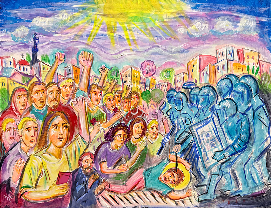 "Let the Stones Cry Out", acrylic on canvas, Bishop Maxim, 2025