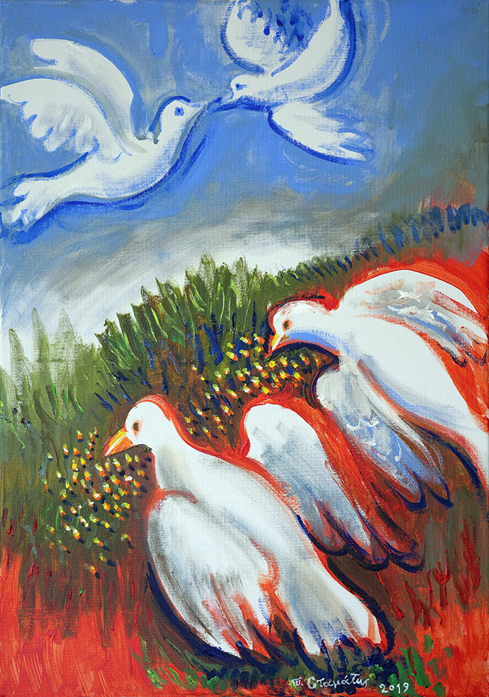 "Love, Heavenly and Earthly", acrylic on canvas, 2019